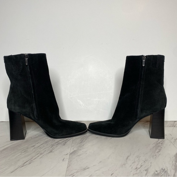 Sam Edelman Ivette Black Suede Square Toe Bootie 9M - Picture 5 of 14
